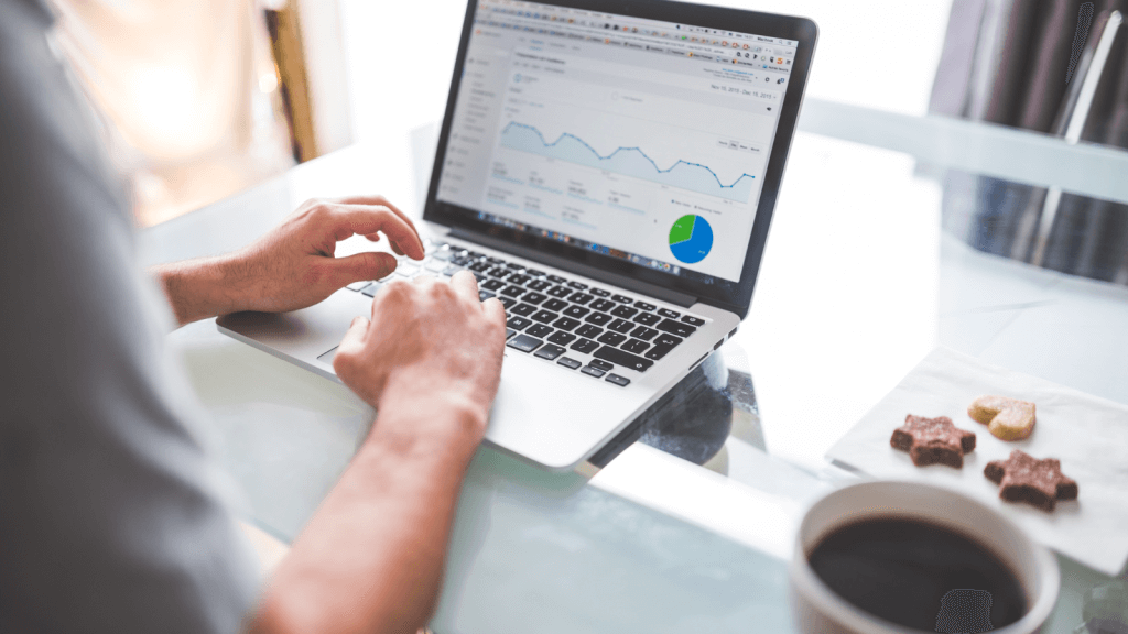 Someone using Google Analytics as an SEO tool for their business.